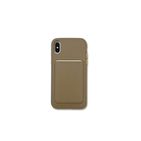 Vegane Maislederhülle sand + Veganes MagSafe Wallet sand im Set