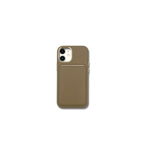 Vegane Maislederhülle sand + Veganes MagSafe Wallet sand im Set
