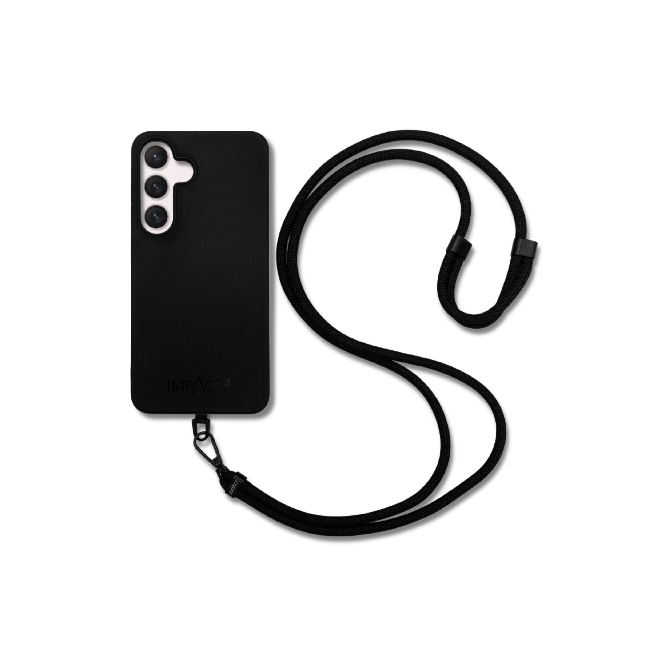 Recycelte Hülle Samsung schwarz + Kordel im Set – GREENCASES